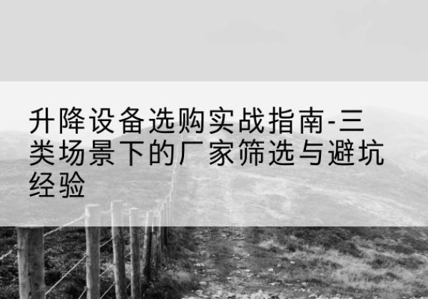 仙游移动式升降机厂家推荐-升降设备选购实战指南-三类场景下的厂家筛选与避坑经验